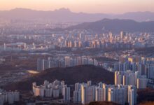 서울 아파트 단지 스카이라인 전경, 구축 전세 상승률 상승 자료사진
