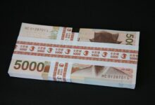 한국은행권 5,000원권 지폐 뭉치, 원/달러 환율 하락 자료사진
