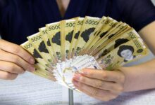 원달러 환율 2024년 10월 이후 최저 자료사진, 5만원권 지폐 다발