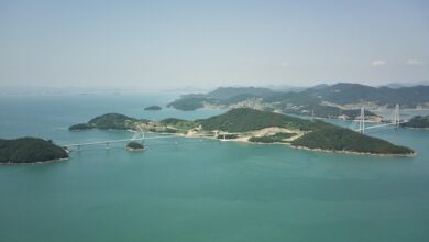 여수 바다와 섬 풍경 자료사진
