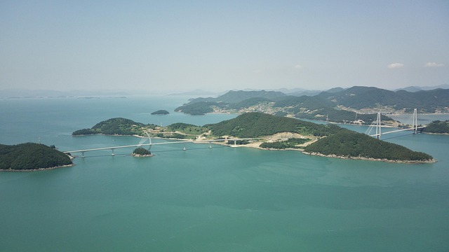 여수 바다와 섬 풍경 자료사진